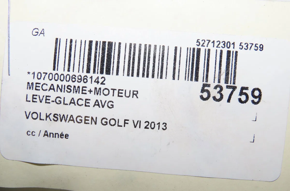 Mecanismemoteur leve-glace avg Volkswagen GOLF VI Décapotable (517) 1.2 tsi (2011-2016) occasion