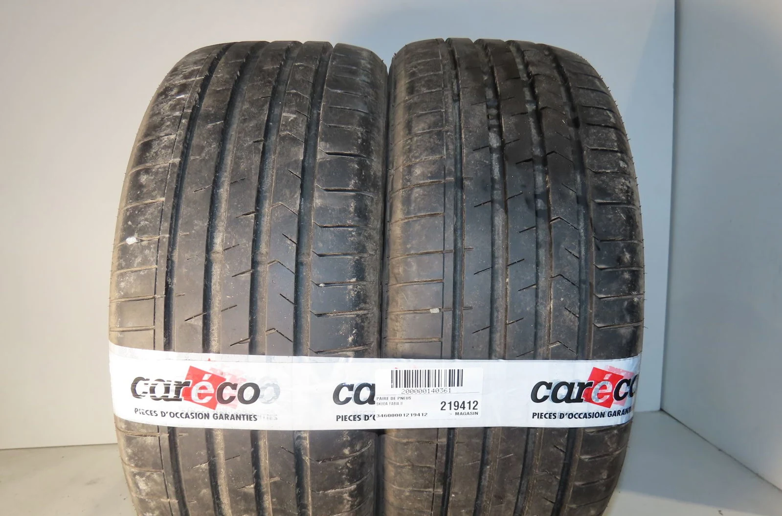 Paire de pneus Skoda FABIA II (542) 1.6 tdi (2010-2014) occasion