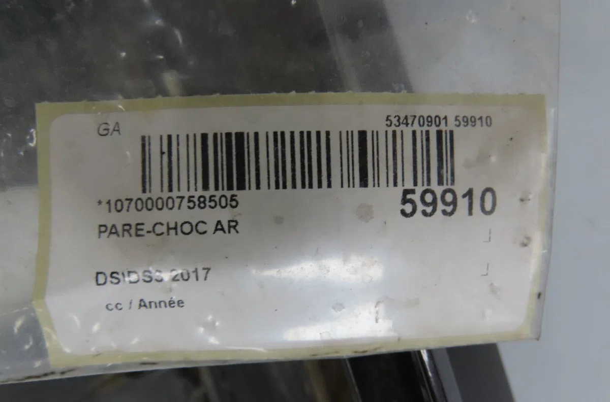 Pare-choc arrière Ds DS 3 (SA_) 1.2 vti 82 (2015-2019) occasion