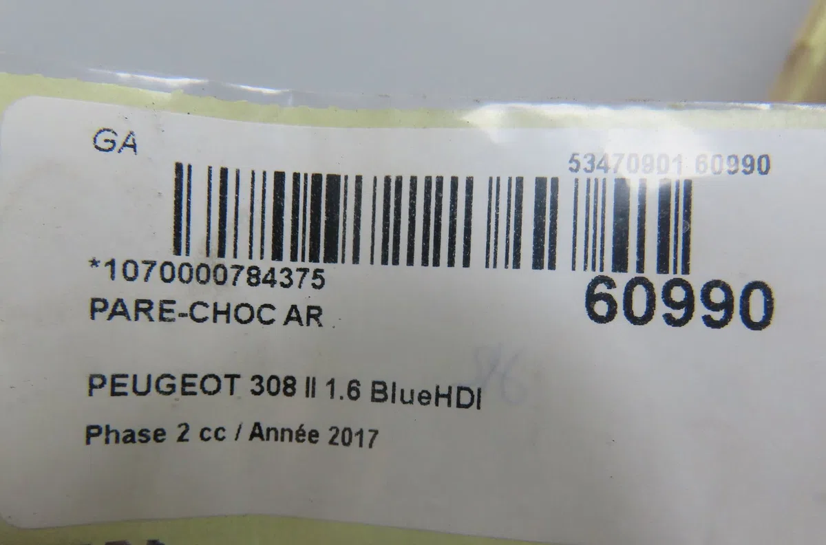 Pare-choc arrière Peugeot 308 II (LB_, LP_, LW_, LH_, L3_) 1.6 bluehdi 120 (2013-2021) occasion