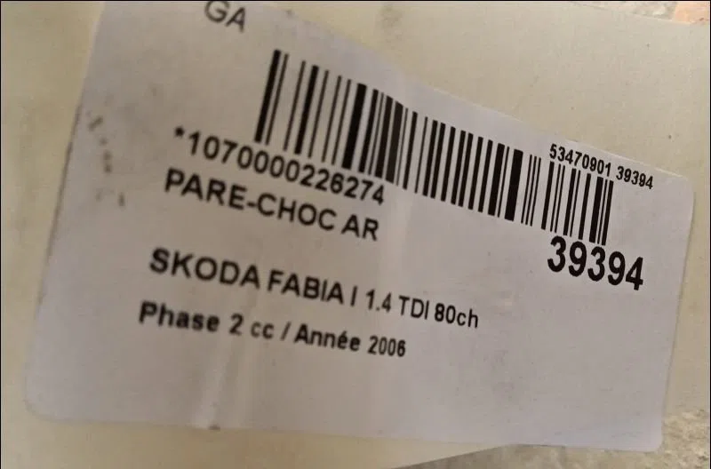 Pare-choc arrière Skoda FABIA I (6Y2) 1.4 tdi (2005-2008) occasion