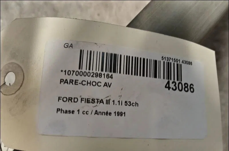 Pare-choc avant Ford FIESTA III (GFJ) 1.1 (1989-1995) occasion