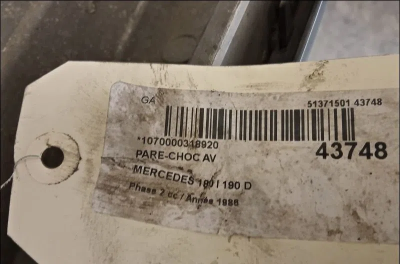 Pare-choc avant Mercedes-benz 190 (W201) D 2.0 (201.122) (1983-1989) occasion