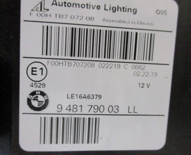 FEUX AVANT BMW X5 G05 X6 G06 9481790 9481789