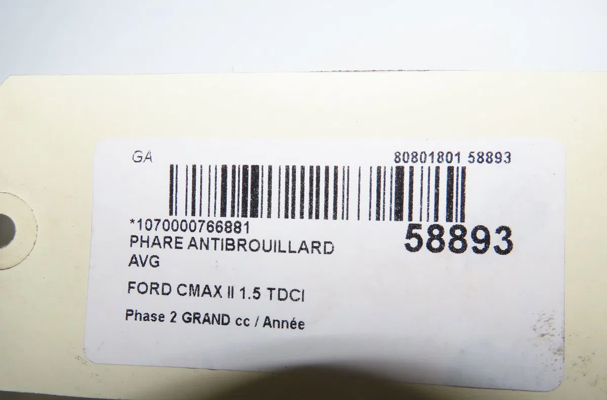 Phare antibrouillard avant gauche Ford C-MAX II (DXA-CB7, DXA-CEU) 1.5 tdci (2015-2019) occasion