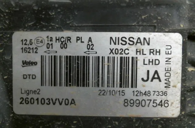 Phare droit Nissan NOTE (E12) 1.5 dci (2013) occasion