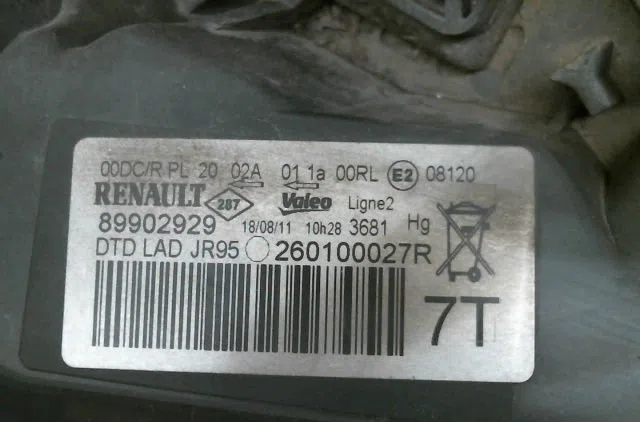 Phare droit Renault SCÉNIC III (JZ0-1_) 1.4 16v (jz0f, jz1v) (2009) occasion