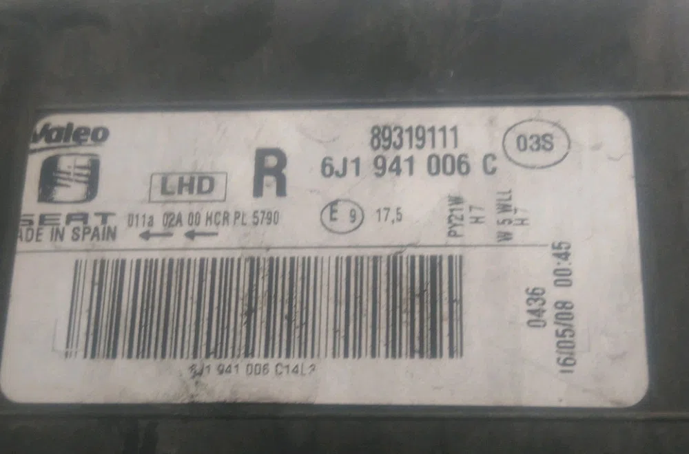 Phare droit Seat IBIZA IV (6J5, 6P1) 1.9 tdi (2008-2010) occasion