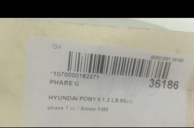 Phare gauche Hyundai PONY I (X-3) 1.3 i 12v (1994-2000) occasion