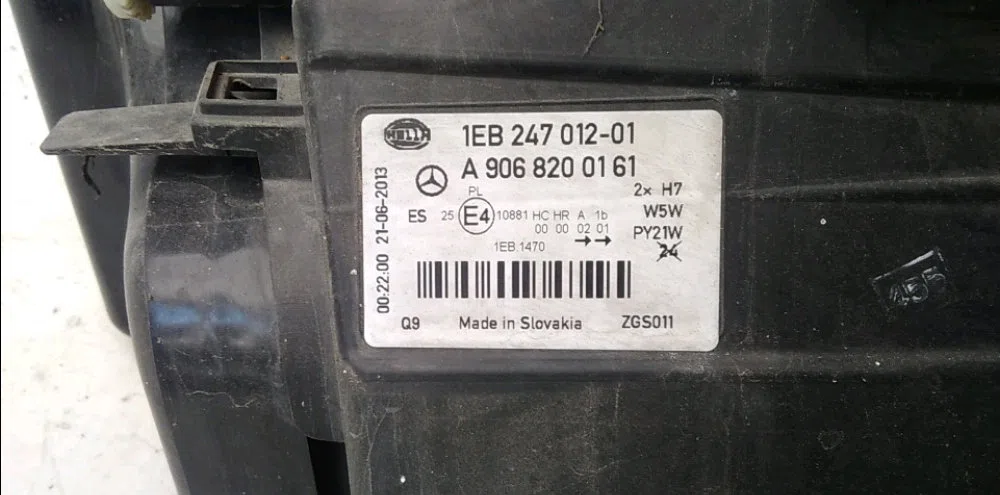 Phare gauche Mercedes-benz SPRINTER 3,5-t Camionnette (B906) 313 cdi (906.631, 906.633, 906.635, 906.637) (2009) occasio