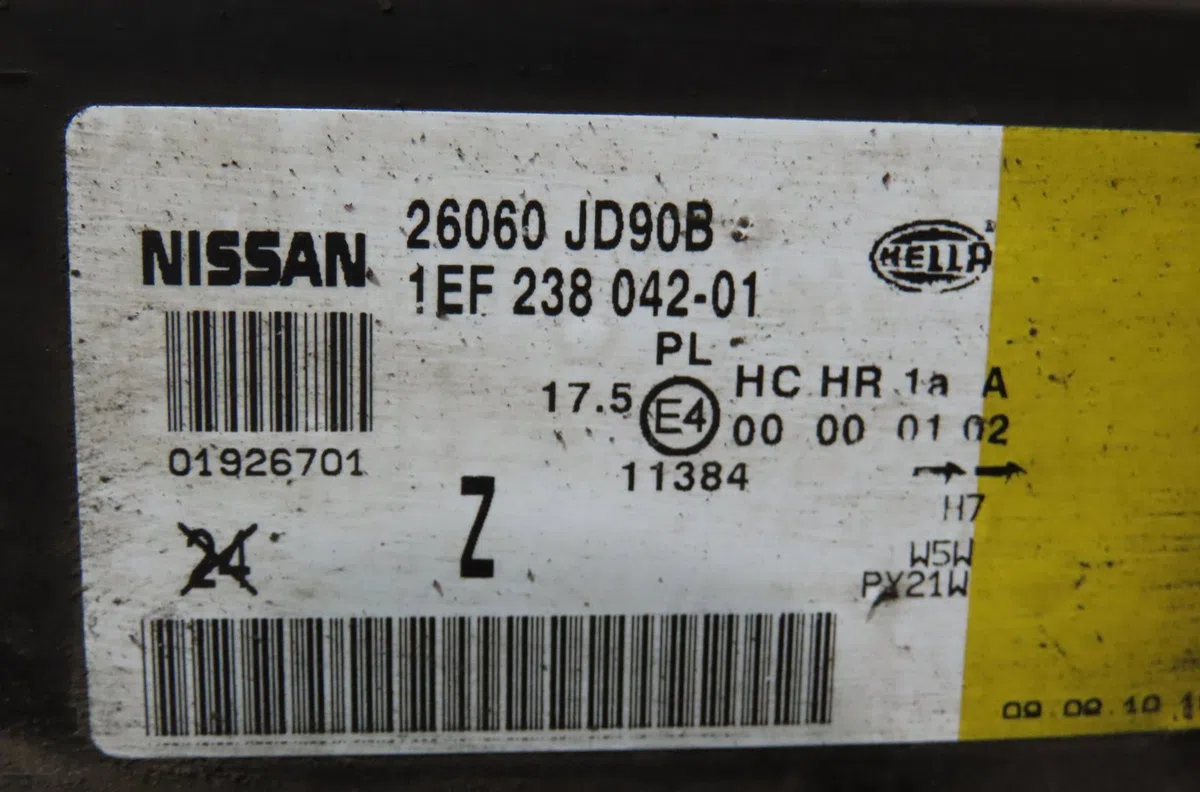 Phare gauche Nissan QASHQAI - QASHQAI 2 I (J10, NJ10, JJ10E) 1.5 dci (2010-2013) 5 portes occasion