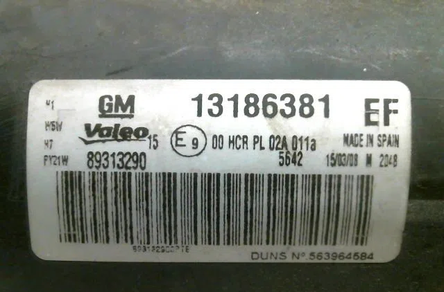 Phare gauche Opel CORSA D (S07) 1.3 cdti (l08, l68) (2006-2014) 3 portes occasion