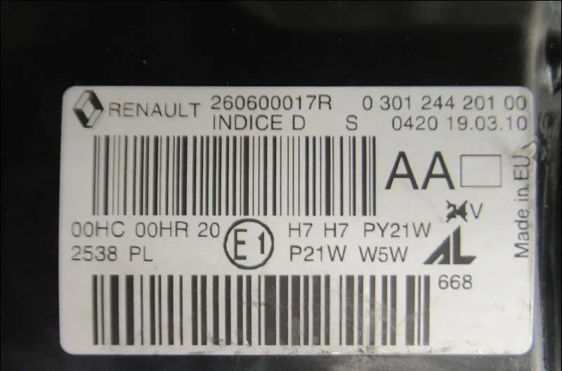 Phare gauche Renault MEGANE CC (EZ0-1_) 1.5 dci (ez09, ez1g, ez0d, ez14) (2010) occasion