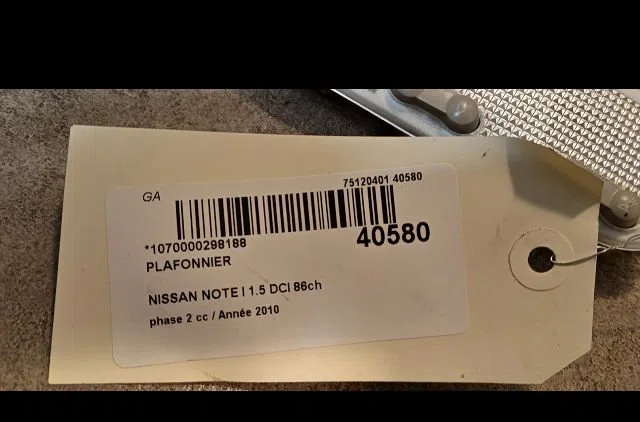 Plafonnier Nissan NOTE (E11, NE11) 1.5 dci (2010-2012) occasion