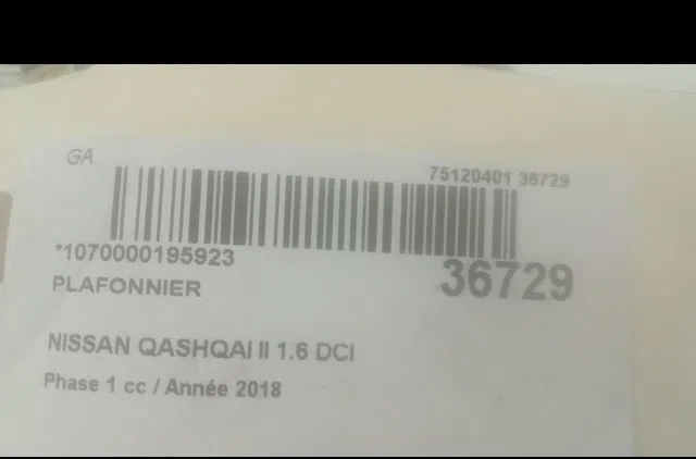 Plafonnier Nissan QASHQAI II SUV (J11, J11_) 1.6 dci (2013) occasion