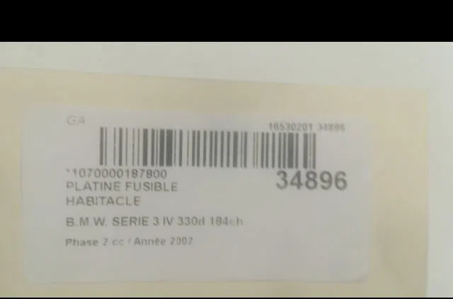 Platine fusible habitacle B.M.W. SERIE 3 IV 2002 occasion