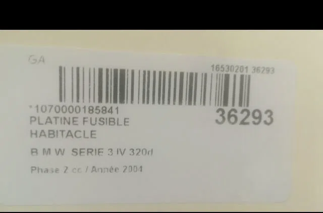 Platine fusible habitacle Bmw 3 (E46) 320 d (1998-2001) occasion