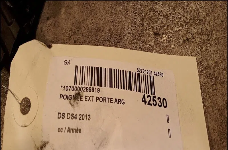 Poignee ext porte arg Citroen DS4 (NX_) 2.0 hdi - bluehdi 135 (2011-2015) occasion