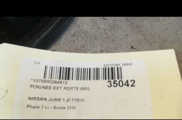Poignee ext porte arg Nissan JUKE (F15) 1.2 dig-t (2014) occasion