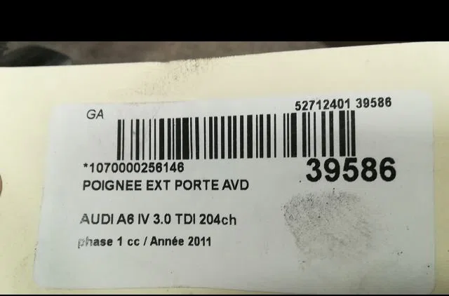 Poignee ext porte avd Audi A6 C7 Avant (4G5, 4GD) 3.0 tdi (2011-2018) occasion