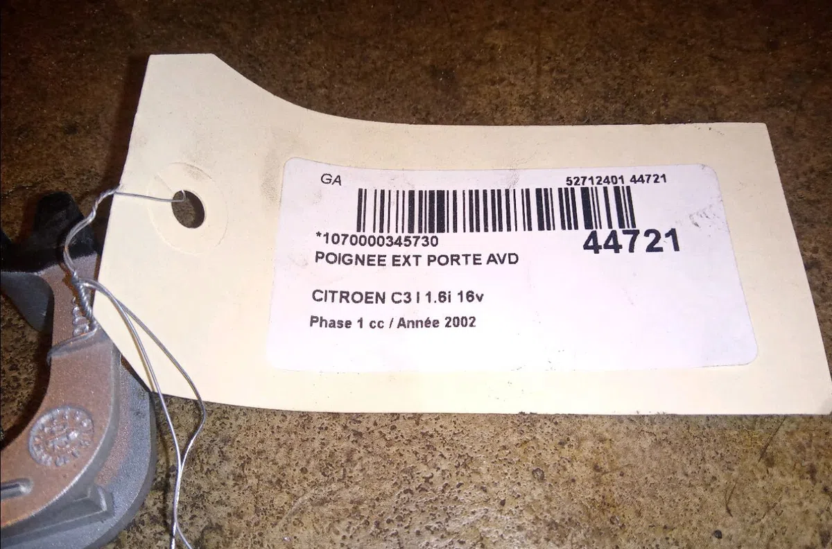 Poignee ext porte avd Citroen C3 I (FC_, FN_) 1.6 16v (2002-2010) 5 portes occasion