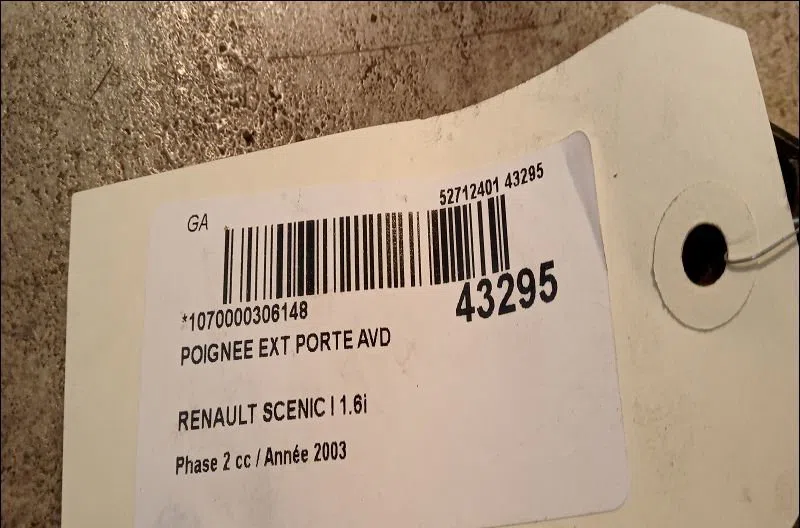 Poignee ext porte avd Renault SCÉNIC I Monospace (JA0-1_, FA0_) 1.6 (ja00, ja16, ja15, ja19, ja1v, ja2b, ja2c, ja0b,... 