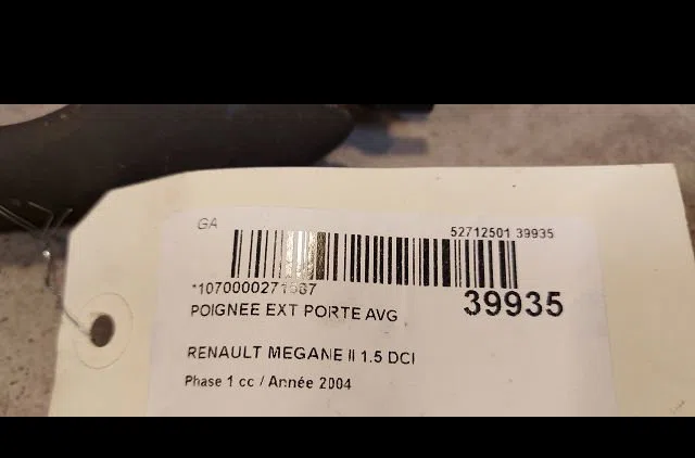 Poignee ext porte avg Renault MEGANE II (BM0-1_, CM0-1_) 1.5 dci (bm02, bm13, bm2a, cm02, cm13) (2003-2008) occasion