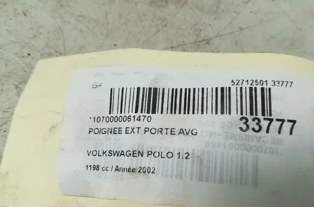 Poignee ext porte avg VOLKSWAGEN POLO IV 2002 occasion
