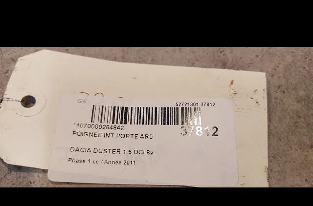 Poignee int porte ard Dacia DUSTER (HS_) 1.5 dci (hsmc) (2010-2018) occasion