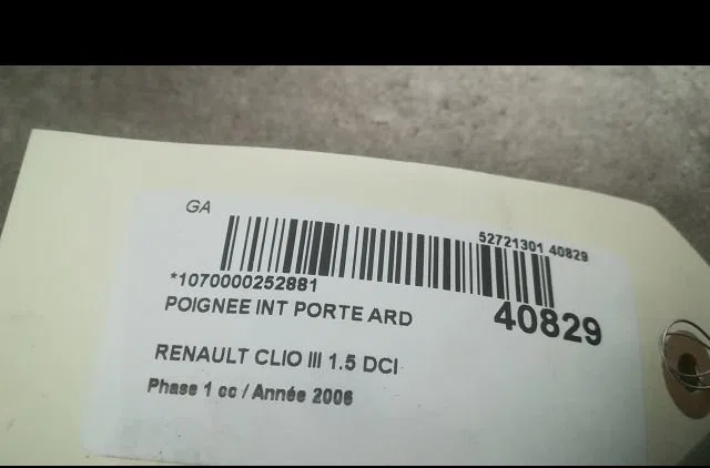 Poignee int porte ard Renault CLIO III (BR0-1, CR0-1) 1.5 dci (br17, cr17) (2005-2012) 5 portes occasion