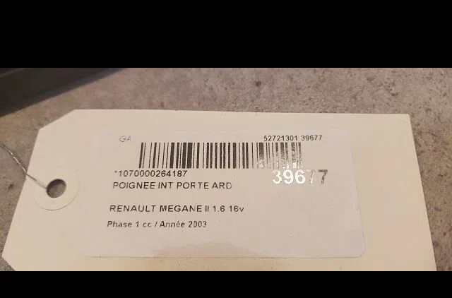 Poignee int porte ard Renault MEGANE II (BM0-1_, CM0-1_) 1.6 16v (bm0c, cm0c) (2002-2008) occasion