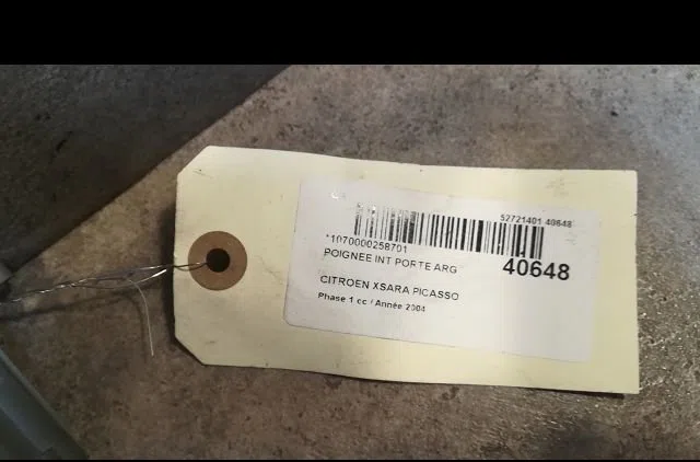 Poignee int porte arg Citroen XSARA PICASSO (N68) 2.0 hdi (1999-2011) 5 portes occasion