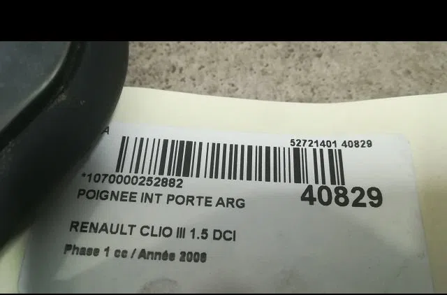 Poignee int porte arg Renault CLIO III (BR0-1, CR0-1) 1.5 dci (br17, cr17) (2005-2012) 5 portes occasion