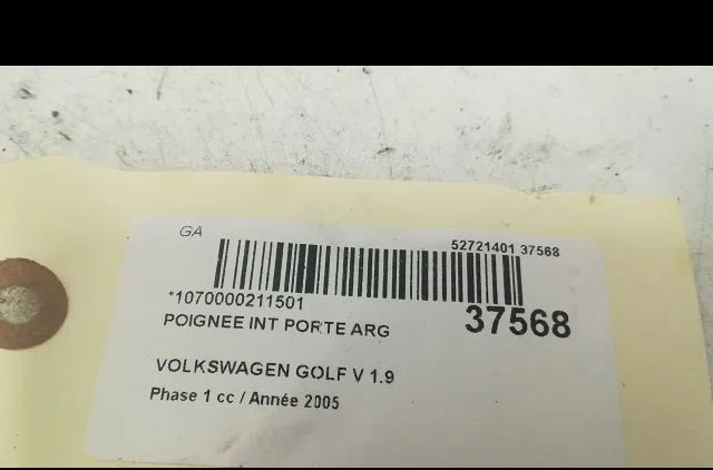 Poignee int porte arg Volkswagen GOLF V (1K1) 1.9 tdi (2003-2008) occasion