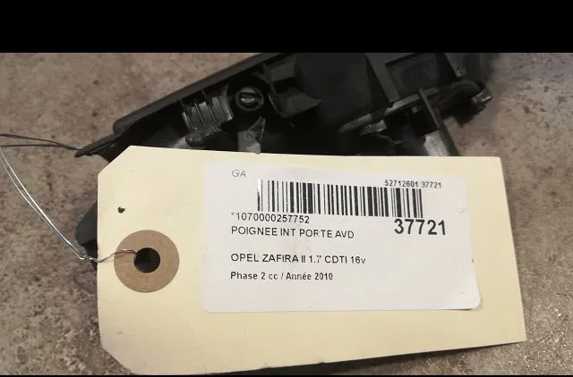 Poignee int porte avd Opel ZAFIRA - ZAFIRA FAMILY B (A05) 1.7 cdti (m75) (2008-2015) occasion