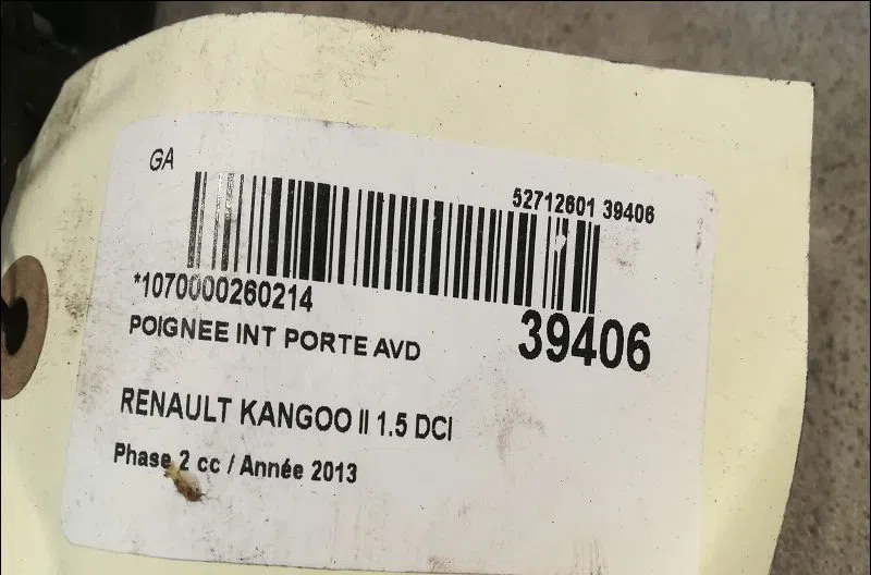 Poignee int porte avd Renault KANGOO Express (FW0-1_) 1.5 dci 75 (fw07, fw10, fw04) (2010) 4 portes occasion