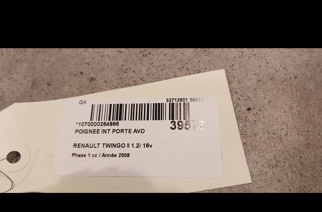Poignee int porte avd Renault TWINGO II (CN0_) 1.2 16v (cn0k, cn0v) (2007) 3 portes occasion