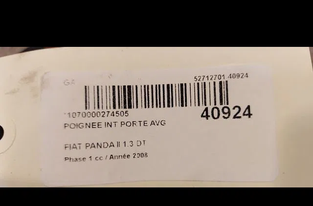 Poignee int porte avg Fiat PANDA (169_) 1.3 d multijet (169.axc1a) (2003) 5 portes occasion