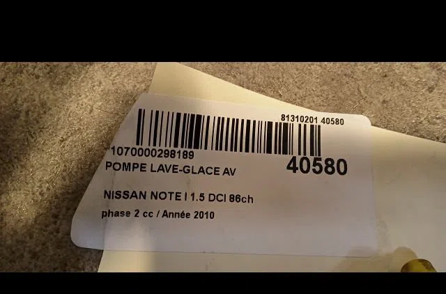 Pompe lave-glace avant Nissan NOTE (E11, NE11) 1.5 dci (2010-2012) occasion