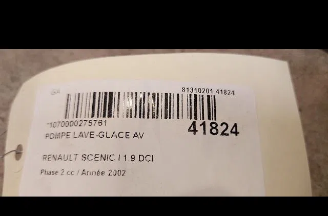 Pompe lave-glace avant Renault SCÉNIC I Monospace (JA0-1_, FA0_) 1.9 dci (ja05, ja1f) (1999-2003) 5 portes occasion