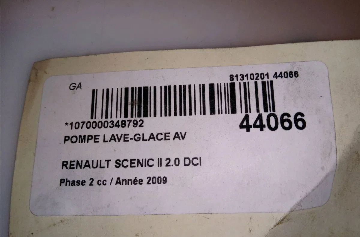 Pompe lave-glace avant Renault SCÉNIC II (JM0-1_) 2.0 dci (jm1k) (2005-2008) occasion