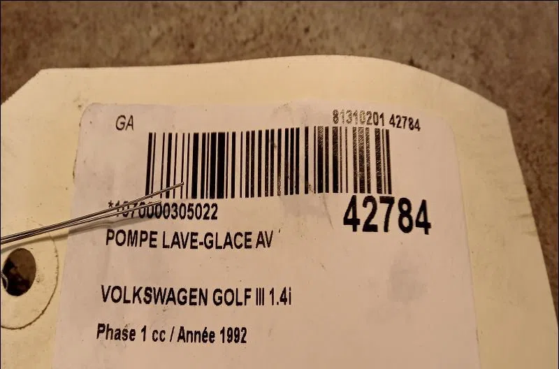 Pompe lave-glace avant Volkswagen GOLF III (1H1) 1.4 (1991-1997) occasion
