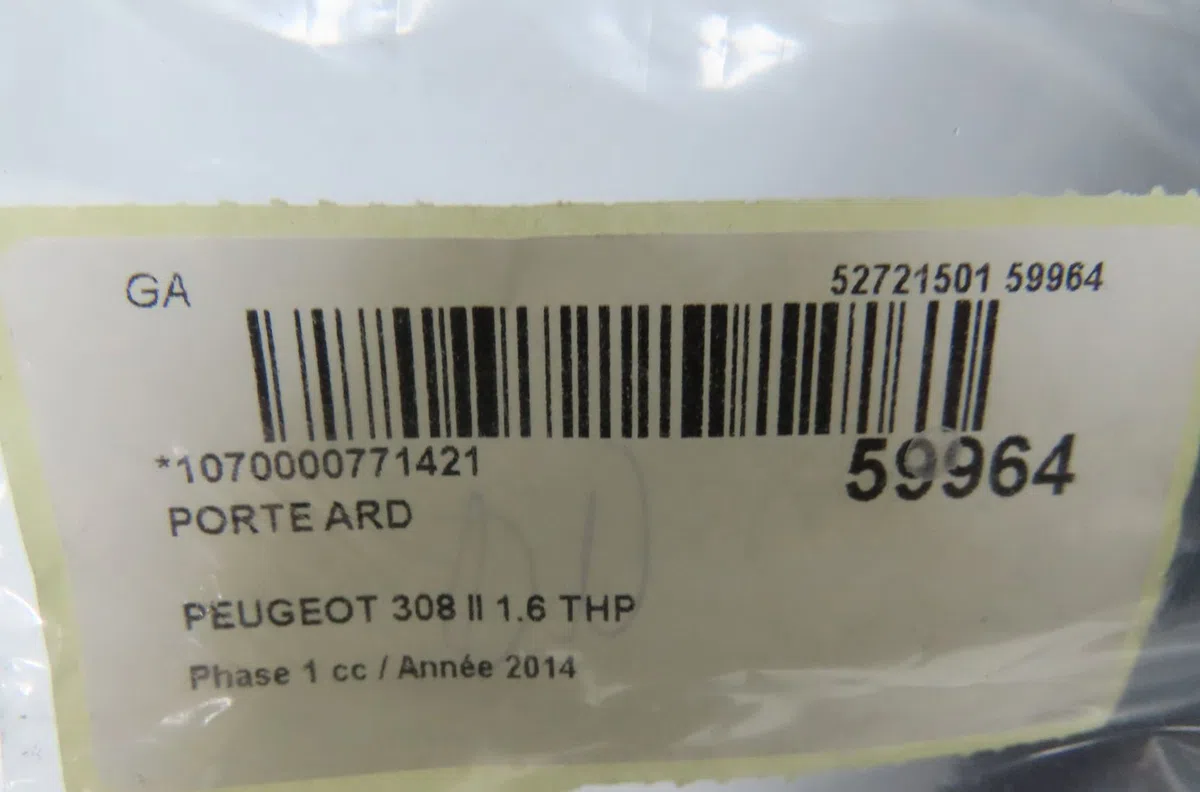 Porte arrière droite Peugeot 308 II (LB_, LP_, LW_, LH_, L3_) 1.6 thp 125 (2013-2021) occasion