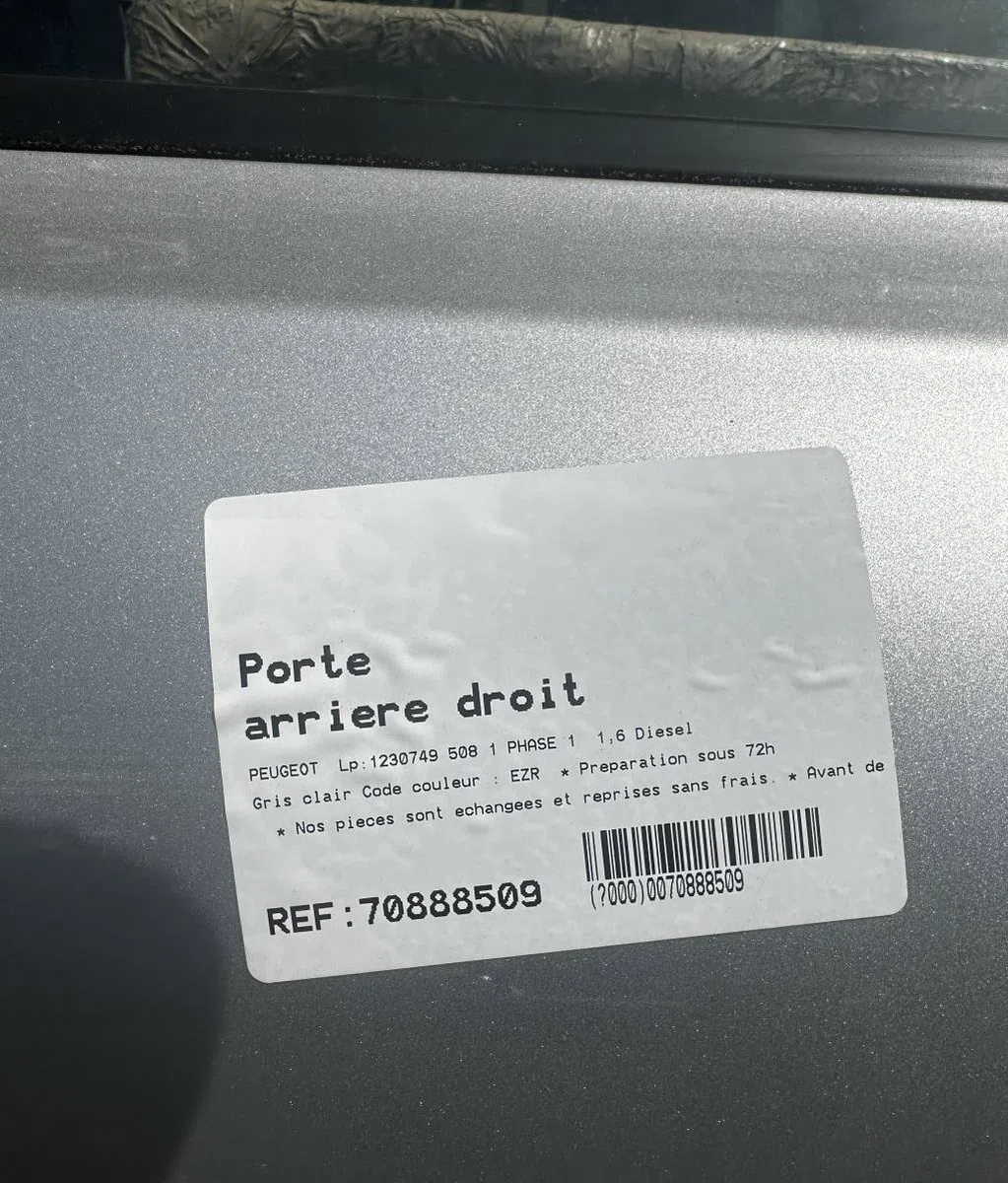 Porte arrière droite PEUGEOT 508 1 PHASE 1 occasion