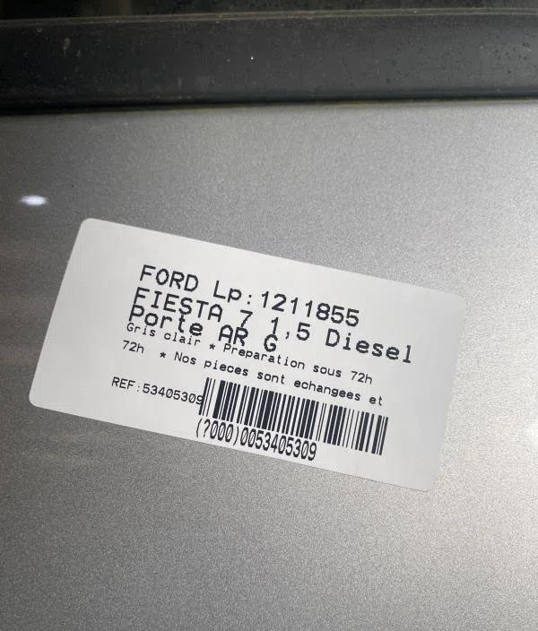 Porte arrière gauche Ford FIESTA VII (HJ, HF) 1.5 tdci (2017) occasion