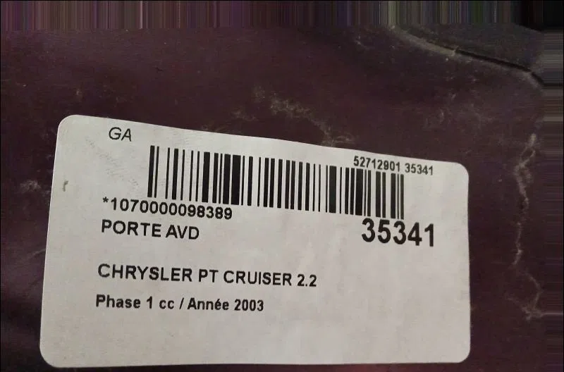 Porte avant droite CHRYSLER PT CRUISER 2003 occasion