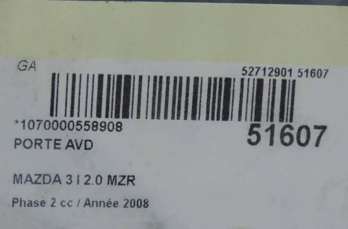 Porte avant droite Mazda 3 (BK) 2.0 (bkep) (2003-2009) occasion