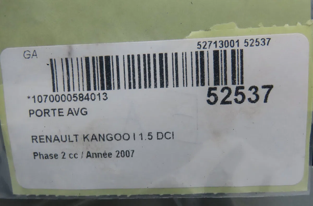 Porte avant gauche Renault KANGOO (KC0-1_) 1.5 dci (2003) 4 portes occasion