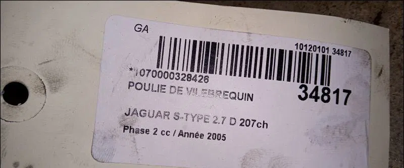 Poulie de vilebrequin Jaguar S-TYPE II (X200) 2.7 d (2004-2007) occasion