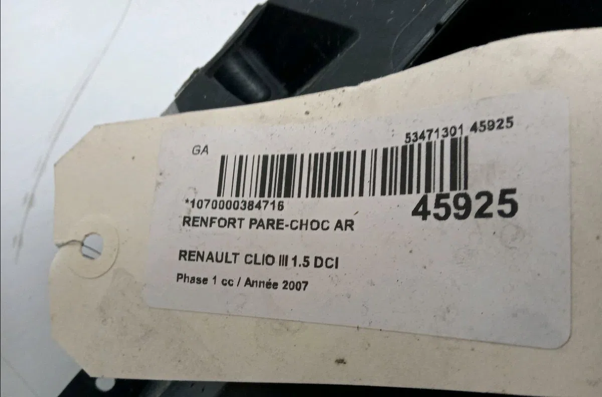 Renfort pare-choc arrière Renault CLIO III (BR0-1, CR0-1) 1.5 dci (c-br0g, c-br1g) (2005-2012) 5 portes occasion